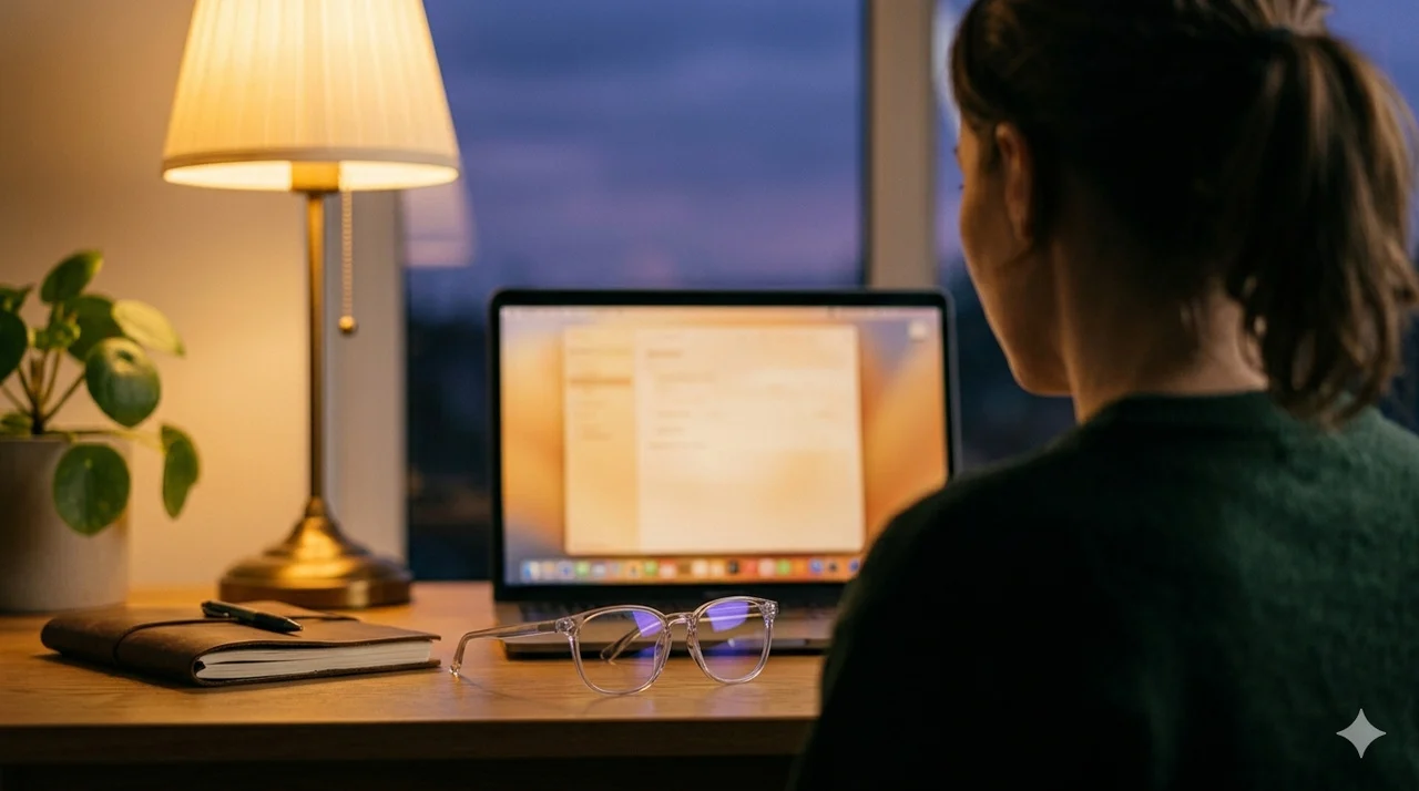 Suche oczy przy ekranie - wieczorne nawyki na ulgę